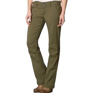 prAna Halle Pants Zion Water Repellent Straight Roll Up Relaxed Olive Green 6